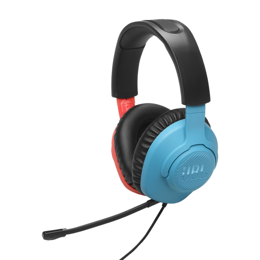 JBL Quantum 100N - Blue / Red - Wired over-ear gaming headset with detachable mic - Detailshot 3 image number null